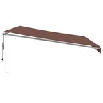 vidaXL Auvent manuel rétractable avec LED marron 500x300 cm