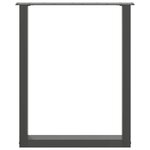 vidaXL Pieds de table à manger en U 2 pièces Noir 70 x (72-73) cm Acier