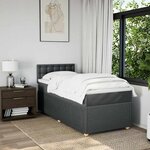 vidaXL Sommier à lattes de lit avec matelas Gris foncé 80x200 cm Tissu