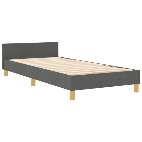 Lit vidaXL gris foncé 90x190 cm en tissu