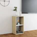 vidaXL Meuble TV blanc et chêne sonoma 72x35x36 5 cm bois d’ingénierie
