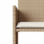 vidaXL Canapé de jardin 2 places avec table et tabourets beige rotin