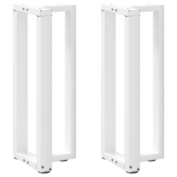 vidaXL Pieds de table console en T  2 pièces  blanc  38 x 25 x (72-73) cm  acier