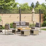 vidaXL Ensemble de canapé de jardin 6 Pièces Beige  gris clair polyrotin