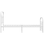 vidaXL Cadre de lit métal sans matelas avec pied de lit blanc 75x190cm
