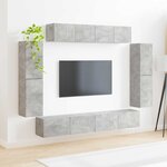 vidaXL Meuble TV 8 Pièces Gris béton