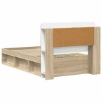 vidaXL Cadre de lit avec rangement Chêne Sonoma 75 x 190 cm
