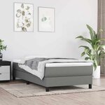 vidaXL Matelas de lit à ressorts ensachés fermeté moyenne Gris foncé 90x200x20cm Tissu