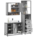 vidaXL Ensemble de meubles de salle de bain 3 Pièces sonoma gris
