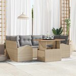 vidaXL Ensemble de canapé de jardin 7 Pièces beige et gris clair