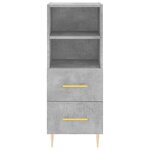 vidaXL Buffet Gris béton 34 5x34x90 cm Bois d'ingénierie