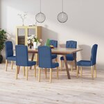 vidaXL Chaises à manger lot de 6 bleu tissu