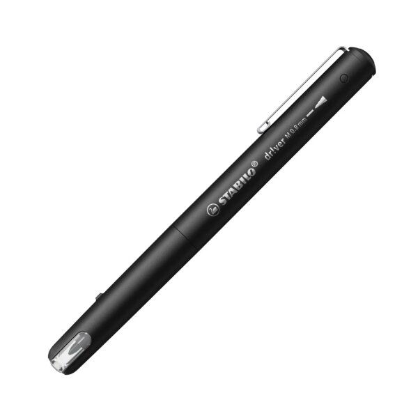LOT de 5 Marqueur Stabilo Dr!ver pointe moyenne 0 8 mm - Encre à base d'eau  inodore et anti-bavures - Fabriqué avec 94   de bioplastique - Noir