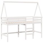 vidaXL Lit superposé et échelle et toit blanc 90x190cm bois pin massif