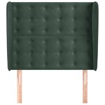 vidaXL Tête de lit avec oreilles Vert foncé 93x23x118/128 cm Velours