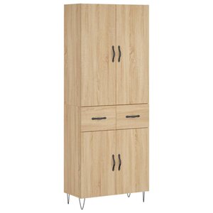 vidaXL Buffet haut Chêne sonoma 69 5x34x180 cm Bois d'ingénierie