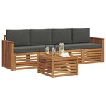 vidaXL Ensemble de canapés d'extérieur 5 Pièces Naturel et Anthracite
