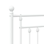 vidaXL Cadre de lit métal avec tête de lit/pied de lit blanc 160x200cm