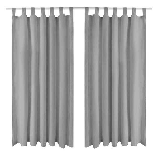 vidaXL Rideau occultant avec boucles 2 Pièces 140 x 245 cm Gris