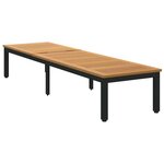 vidaXL Chaise longue Noir 200 x 55 x 35 cm Bois d'acacia massif
