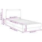 vidaXL Cadre de lit pour enfants avec tête de lit Noir 90 x 200 cm