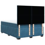 vidaXL Sommier à lattes de lit et matelas bleu 140x190 cm velours