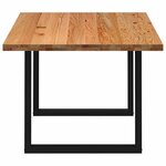 vidaXL Table à manger marron clair bois de chêne massif rectangulaire