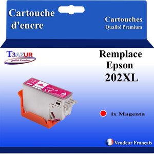 Cartouche Compatible pour Epson T02H3 / T02F3 (202XL) Magenta  pour Epson Expression Premium XP-6100  XP-6105