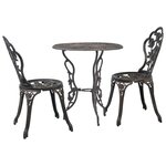 vidaXL Salon de bistro 3 Pièces Aluminium coulé