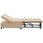 vidaXL Canapé-Lit Crème 67 x 194 x 82 cm Tissu en microfibre
