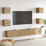 vidaXL Meuble TV 6 Pièces Marron 200 x 30 x 30 cm Bois d'ingénierie