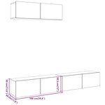 vidaXL Meubles TV muraux 3 Pièces vieux bois 100x30x30 cm bois ingénierie