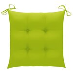 vidaXL Chaises de jardin lot de 4 avec coussins vert vif Teck solide