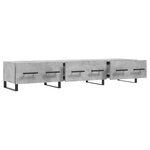 vidaXL Meuble TV gris béton 150x36x30 cm bois d'ingénierie