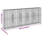 vidaXL Panier gabion avec couvercle 500x50x200 cm fer galvanisé