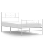 vidaXL Cadre de lit métal avec tête de lit/pied de lit blanc 80x200 cm