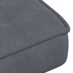 vidaXL Chaise de relaxation avec tabouret Gris foncé Velours
