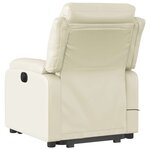 vidaXL Fauteuil inclinable de massage électrique crème similicuir