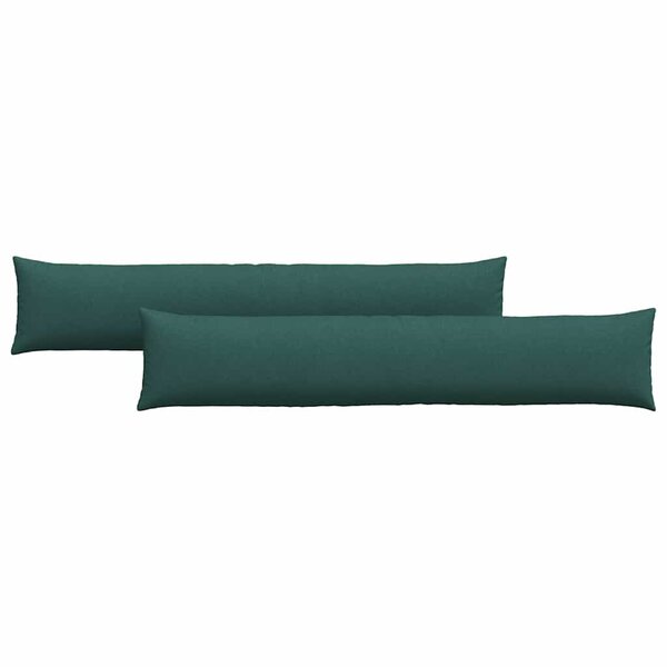 vidaXL Coussins de canapé 2 Pièces Vert foncé 200 x 40 cm tissu