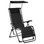 vidaXL Chaise pliable de terrasse Textilène Noir