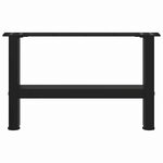 vidaXL Pieds de table basse Noir 2 pièces 50 x (30-31) cm Acier