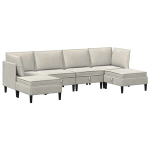 vidaXL Ensemble de meubles pour le salon 6 pc Crème Velours