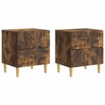 vidaXL Table de chevet 2 Pièces Chêne fumé 43 x 34 5 x 48 cm