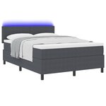 vidaXL Lit Box Spring avec Matelas & LED Gris Anthracite 160x200 cm en Velours Côtelé