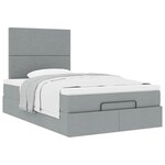 vidaXL Cadre de lit ottoman et matelas gris clair 120x200 cm tissu