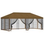 vidaXL Gazebo avec murs latéraux 6 x 3 m Taupe Polyester et Acier 190