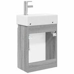 vidaXL Meuble de salle de bain avec robinet Sonoma gris
