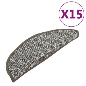 vidaXL Tapis de marches d'escalier 15 Pièces Anthracite 56x17x3 cm