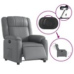 vidaXL Fauteuil inclinable électrique Gris Similicuir