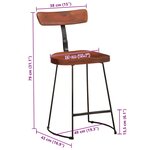 vidaXL Tabourets de bar lot de 2 49x43x79 cm bois de manguier massif